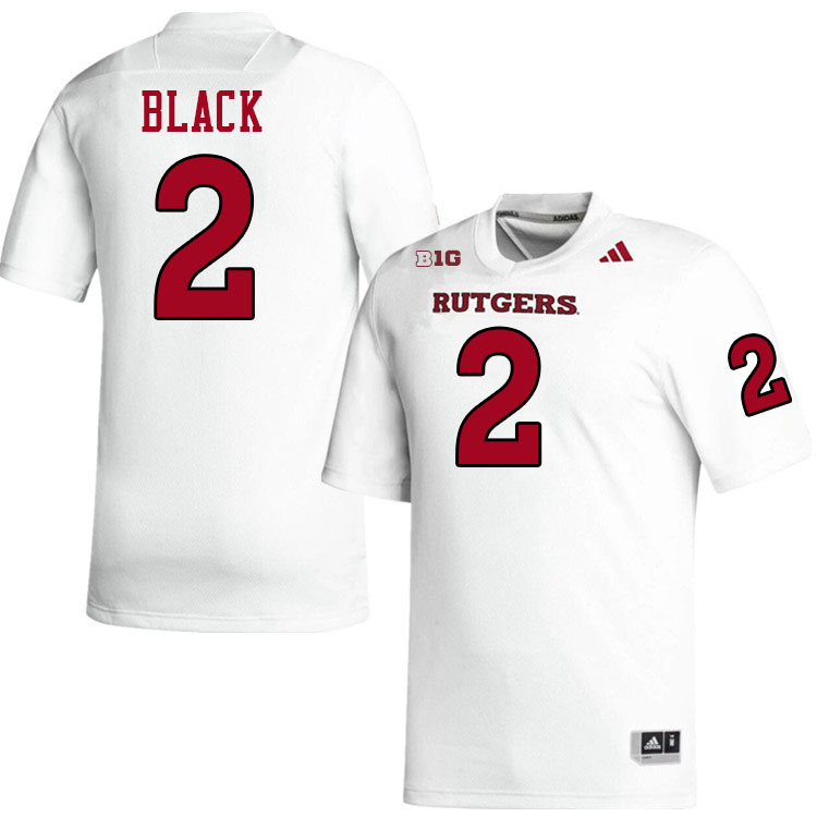 Rutgers Scarlet Knights #2 Ben Black College Football Jerseys Stitched-White